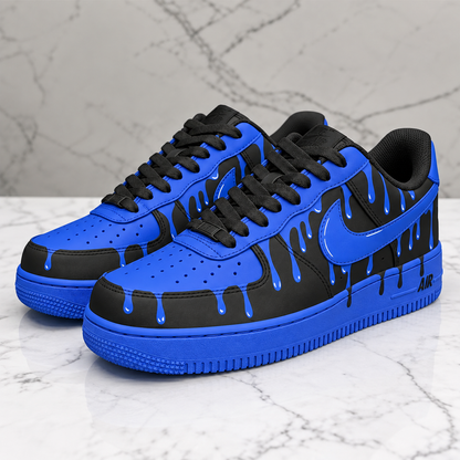Custom Sneaker AF1 Black Blue Drip Trend