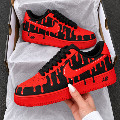 Custom Sneaker AF1 Red Black Drip
