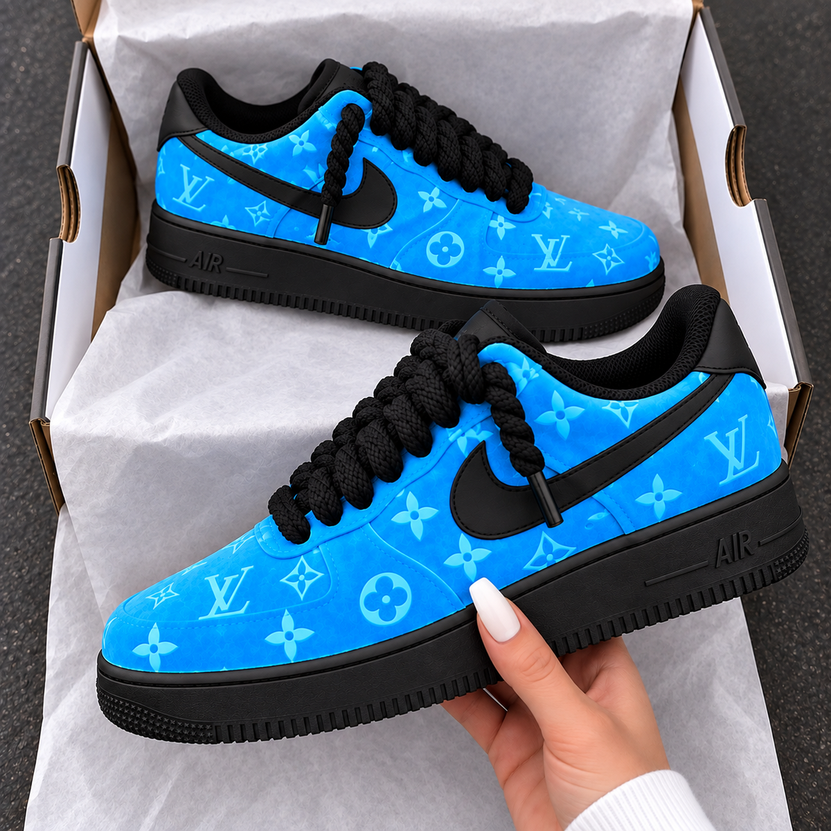 Custom Sneaker LV Blue Velvet x AF1
